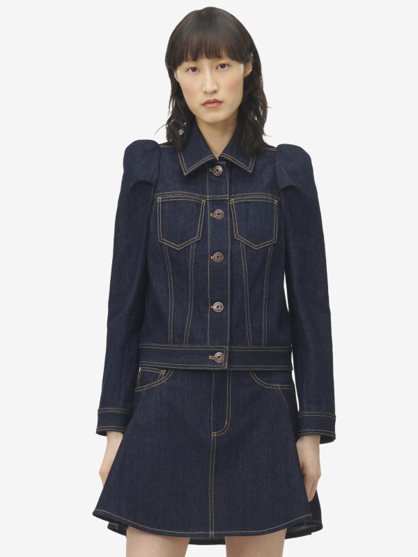 ALEXANDER MCQUEEN - Pinched Shoulder Denim Jacket - Item 847964QMADZ409